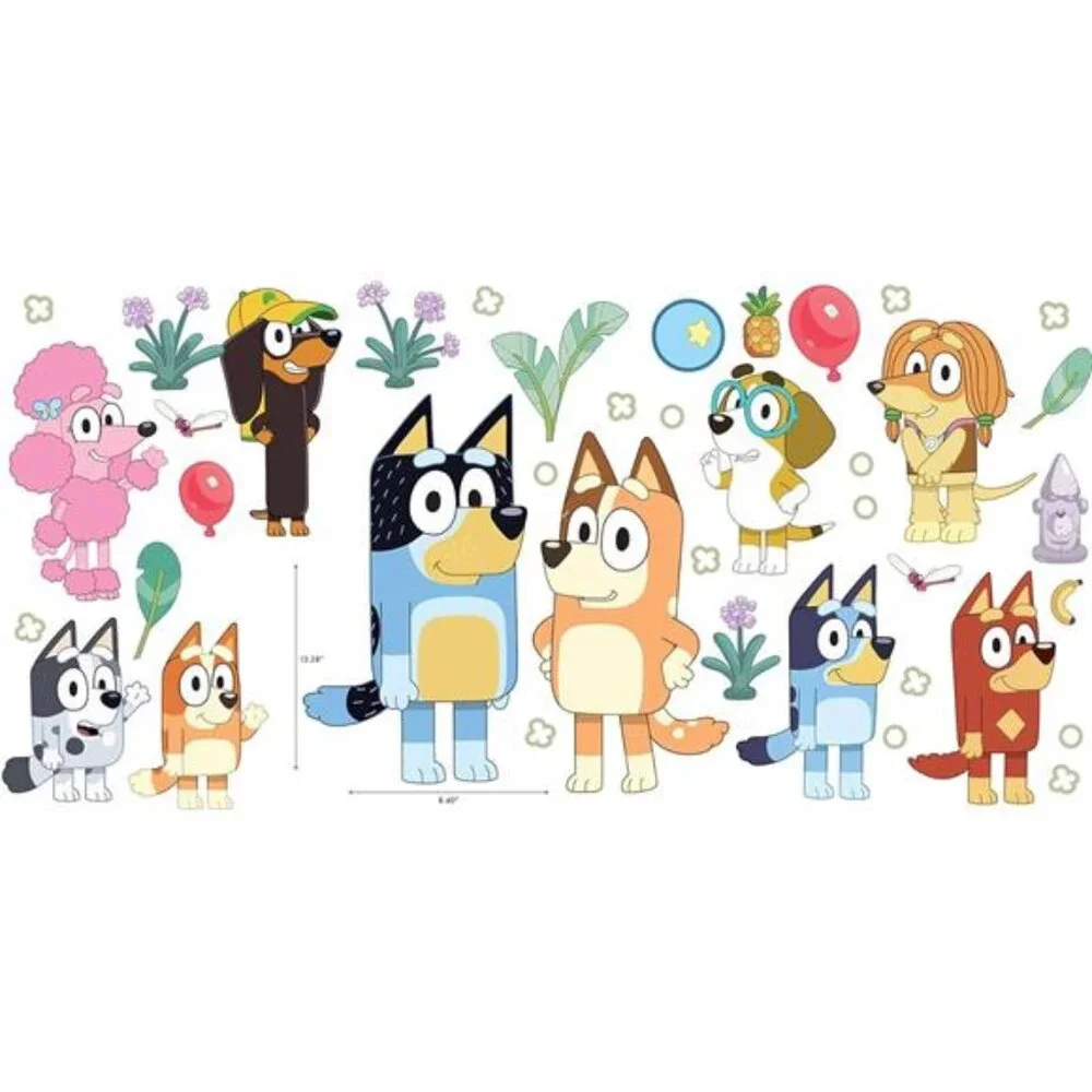 Bluey Family and Friends Peel and Stick Wall Decals